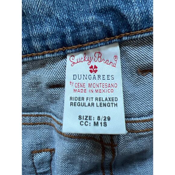 Lucky Brand sz 8/29 Dungarees med wash wide leg bootcut rider fit relaxed jeans - Picture 3 of 8